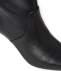 Jack Rogers Virginia Leather Stretch Kitten Heel Tall Boots