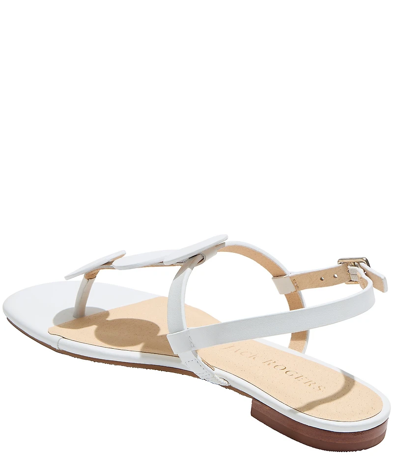 Jack Rogers Worth Leather Ornamented T-Strap Sandals