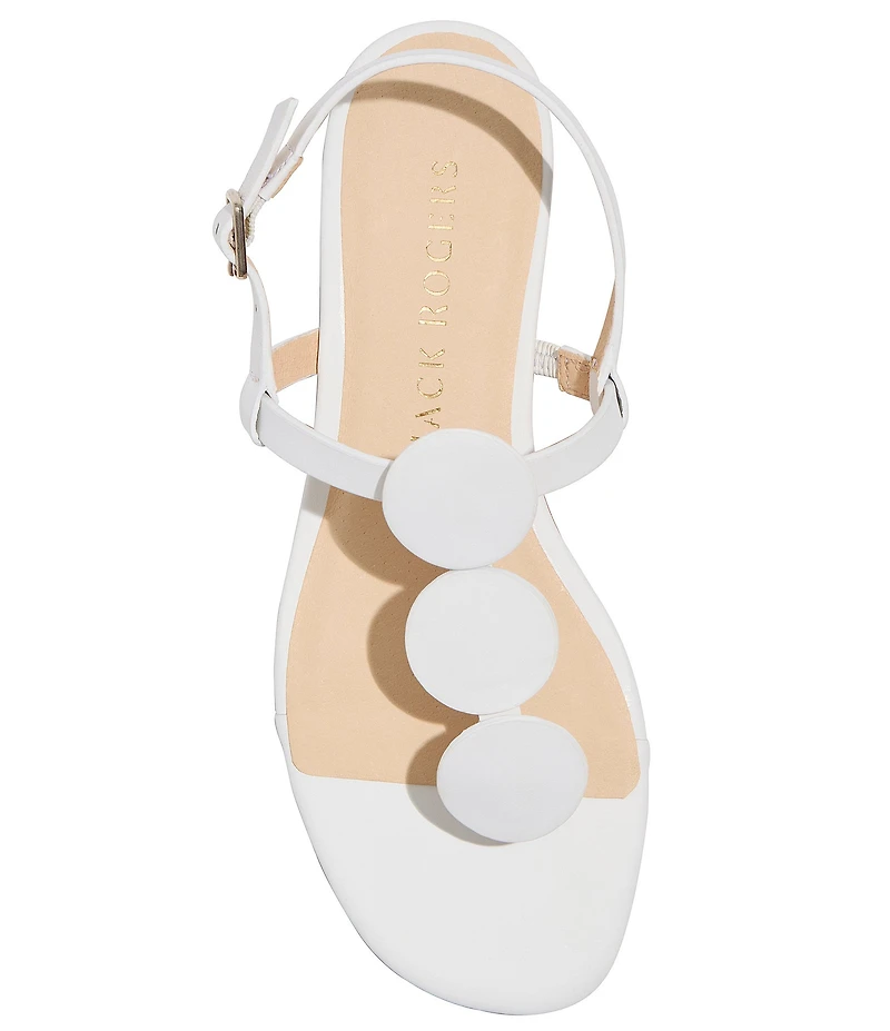 Jack Rogers Worth Leather Ornamented T-Strap Sandals