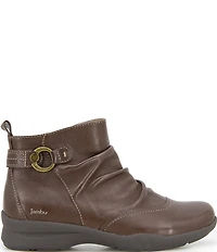 Jambu Angie Ruched Leather Hardware Detail Booties