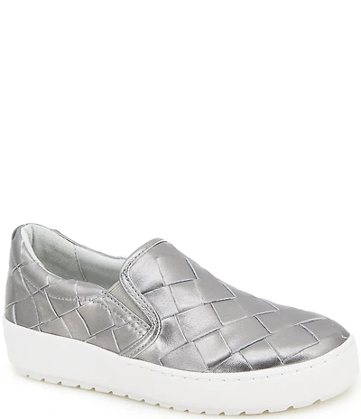 Jambu Charlotte Woven Leather Slip On Sneakers