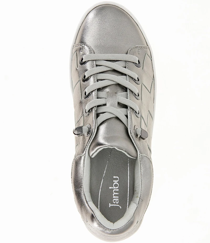 Jambu Chloe Woven Leather Bungee Lace Slip On Sneakers