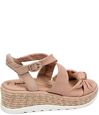 Jambu Diana Leather Knot Platform Wedge Sandals