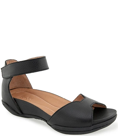 Jambu Missy Leather Ankle Strap Wedge Sandals
