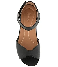 Jambu Missy Leather Ankle Strap Wedge Sandals