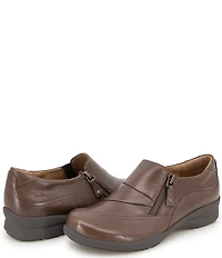 Jambu Thea Leather Side Zip Slip On Sneakers