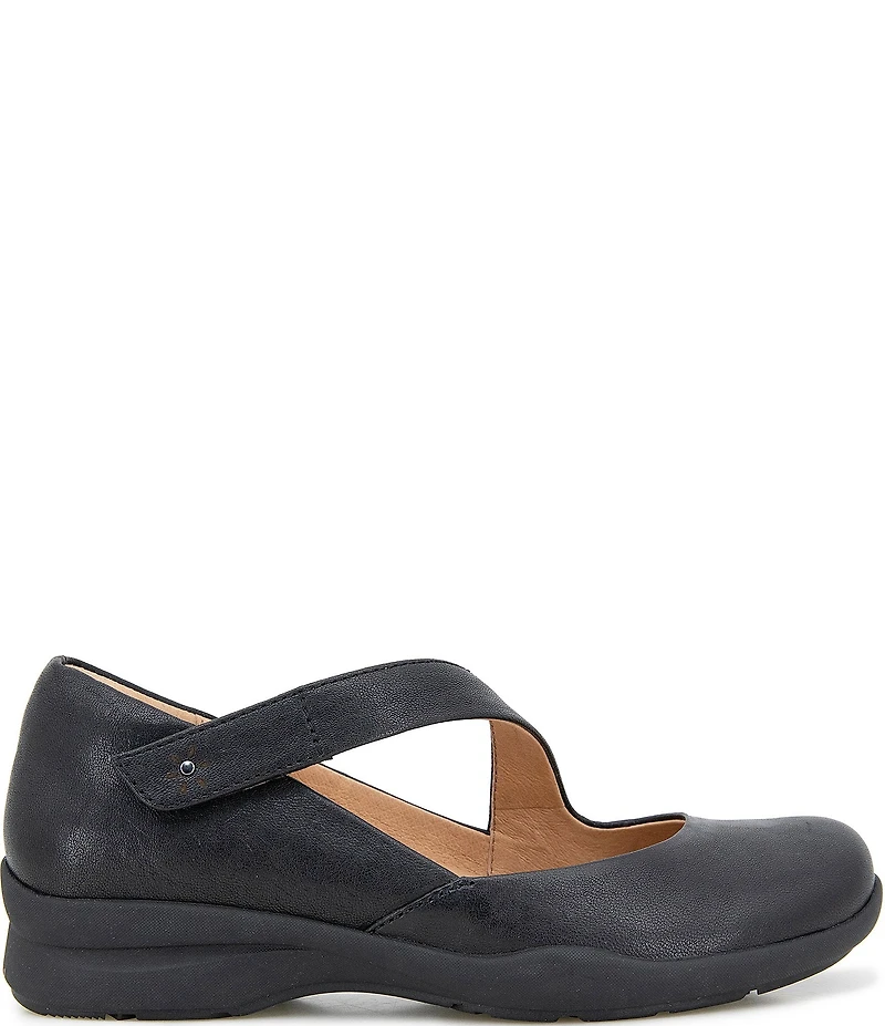 Jambu Treva Leather Asymmetrical Strap Mary Jane Pumps