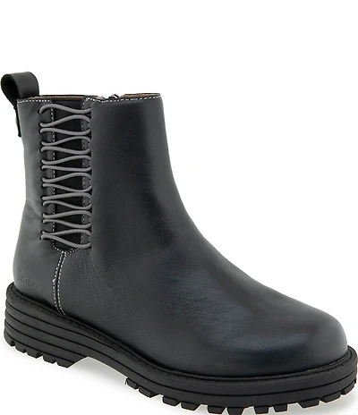 Jambu Women's Blk Iren Water Resistant Leather Side Lace Mid Boots