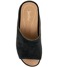 Jambu Women's Nelly Suede Platform Wedge Slide Sandals