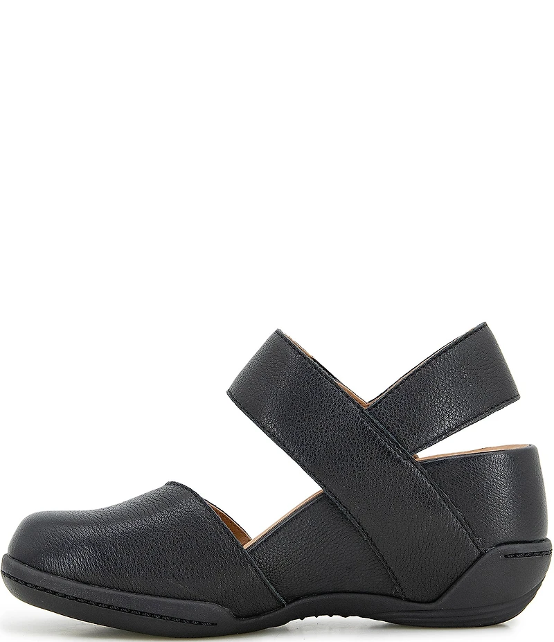 Jambu Women's Nia Leather Mary Jane Slingback Wedge Pumps