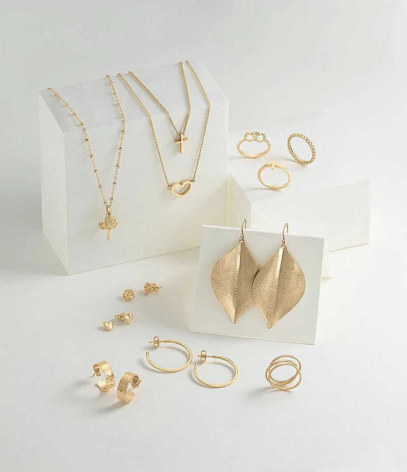 James Avery 10K Gold Repouse Leaf Drop Ear Hooks