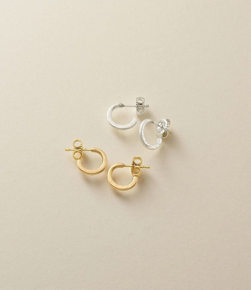 James Avery 14K Gold Classic Hammered Hoop Earrings