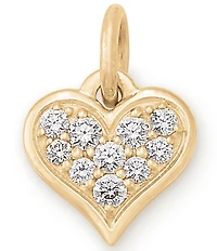 James Avery 14k Gold Delicate Pave Diamond Heart Pendant