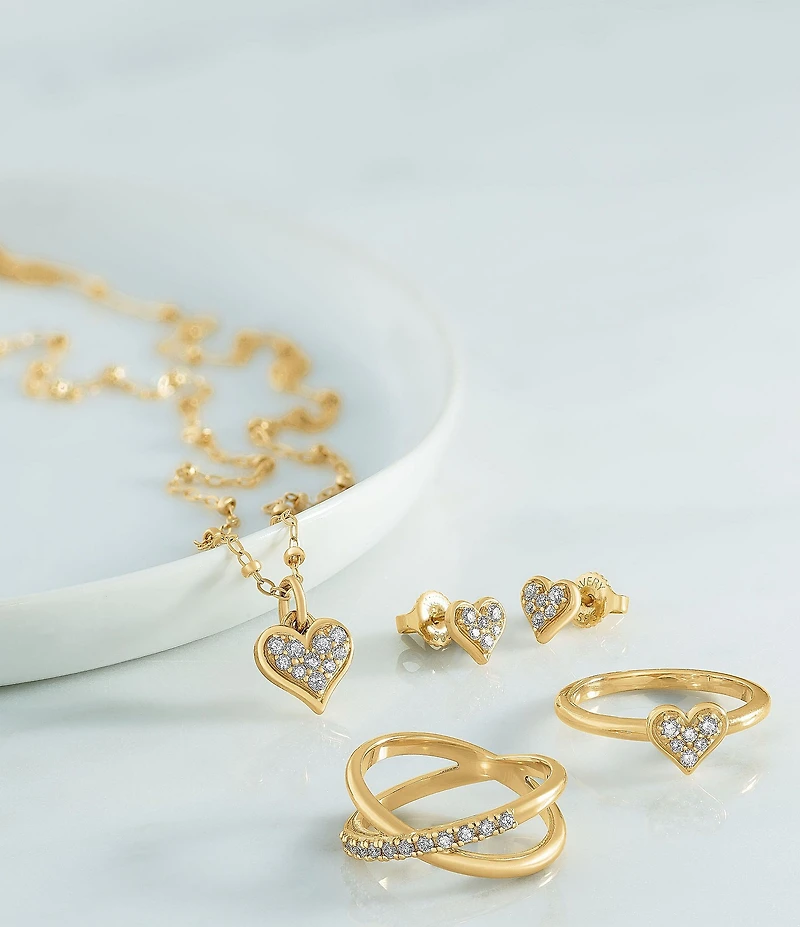 James Avery 14k Gold Delicate Pave Diamond Heart Pendant