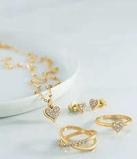 James Avery 14k Gold Delicate Pave Diamond Heart Pendant