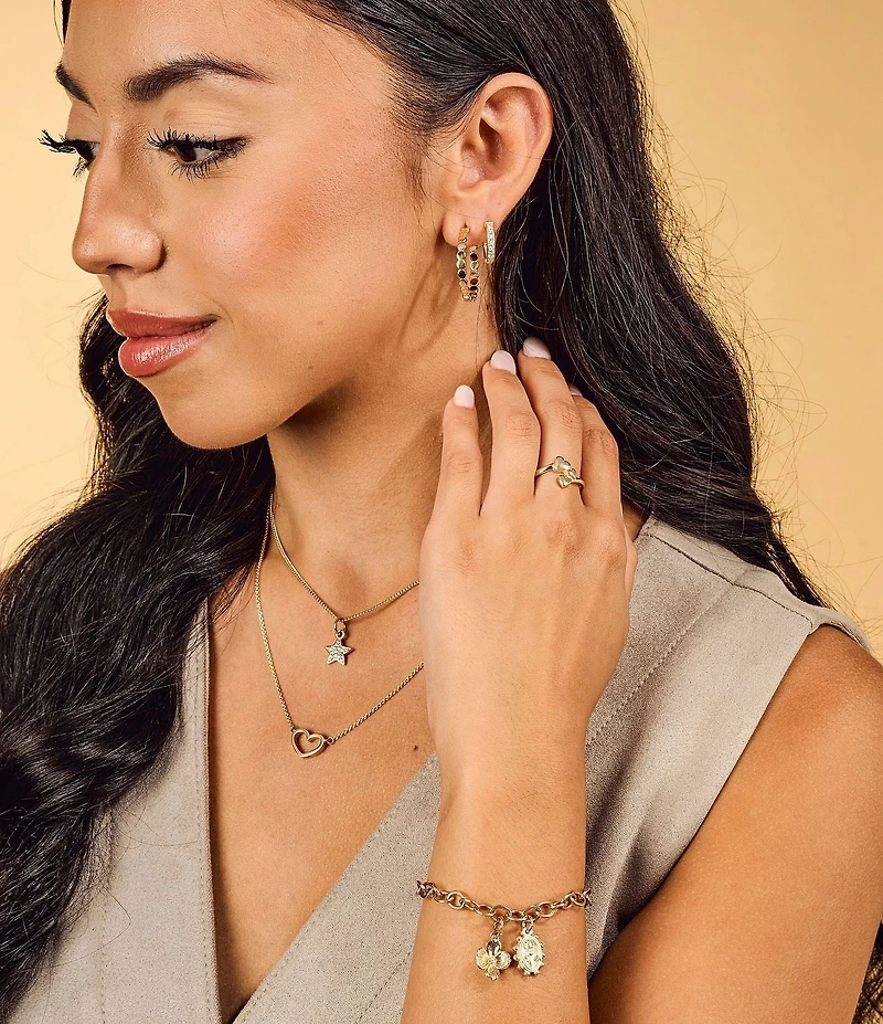 James Avery 14K Gold Delicate Pave Diamond Hoop Earrings