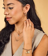 James Avery 14K Gold Delicate Pave Diamond Hoop Earrings