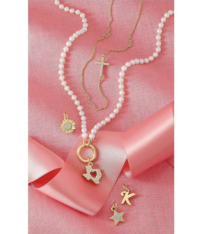 James Avery 14K Gold Delicate Pave Diamond Horizon Cross Necklace