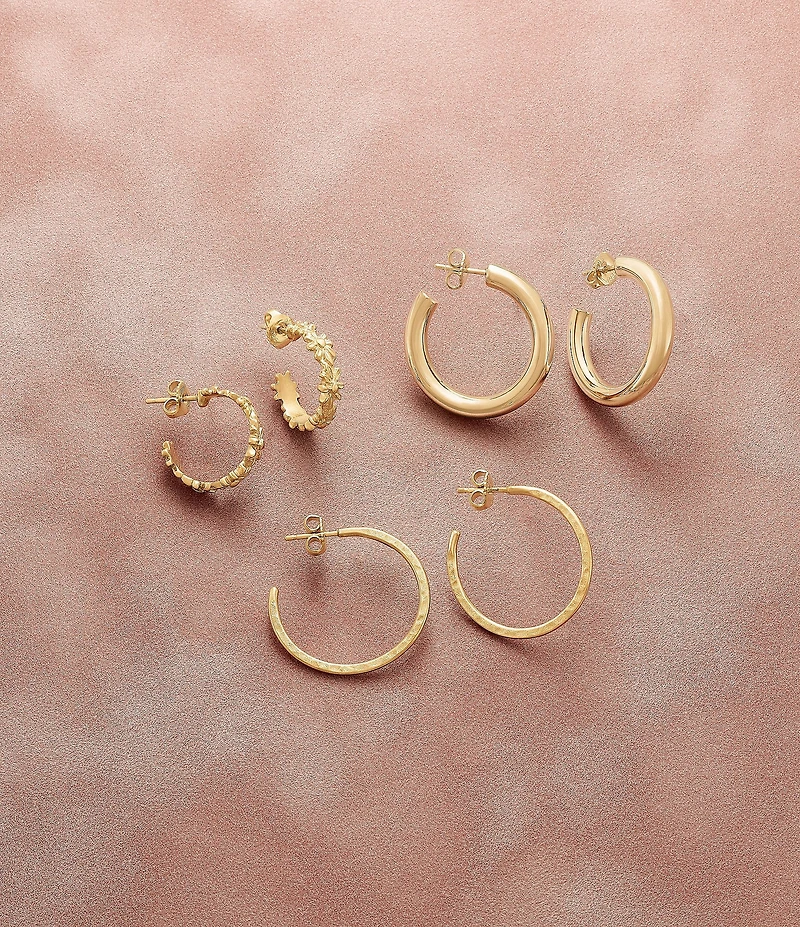 James Avery 14K Gold Fiesta Hoop Earrings