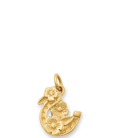 James Avery 14K Gold Floral Horseshoe Charm