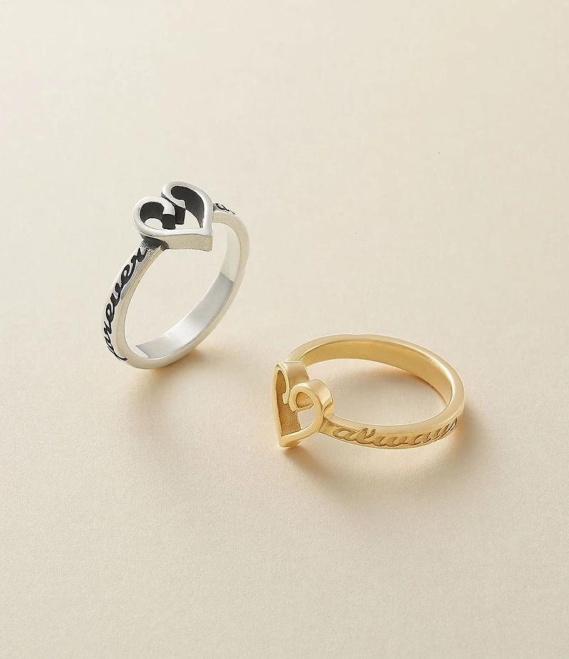 James Avery 14K Gold Forever and Always Heart Ring