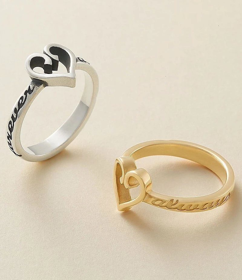 James Avery 14K Gold Forever and Always Heart Ring
