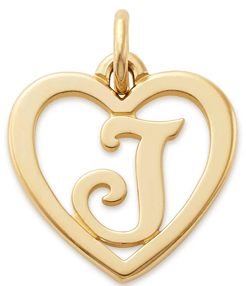 James Avery 14k Gold Heart Script Initial Charm
