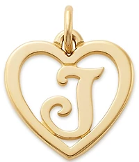 James Avery 14k Gold Heart Script Initial Charm