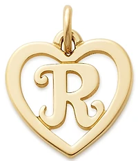 James Avery 14k Gold Heart Script Initial Charm