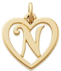 James Avery 14k Gold Heart Script Initial Charm
