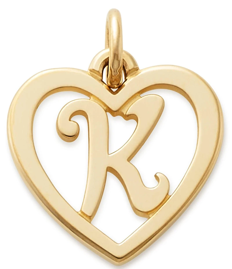 James Avery 14k Gold Heart Script Initial Charm