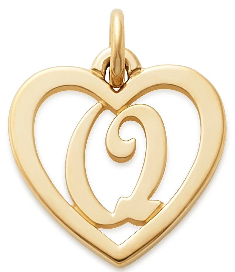 James Avery 14k Gold Heart Script Initial Charm