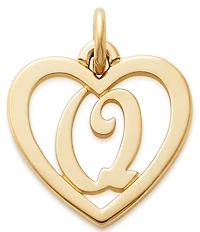 James Avery 14k Gold Heart Script Initial Charm