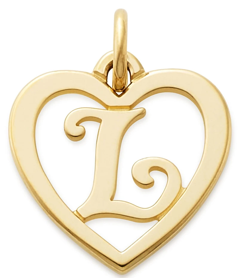 James Avery 14k Gold Heart Script Initial Charm