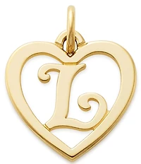 James Avery 14k Gold Heart Script Initial Charm