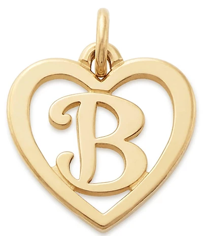James Avery 14k Gold Heart Script Initial Charm