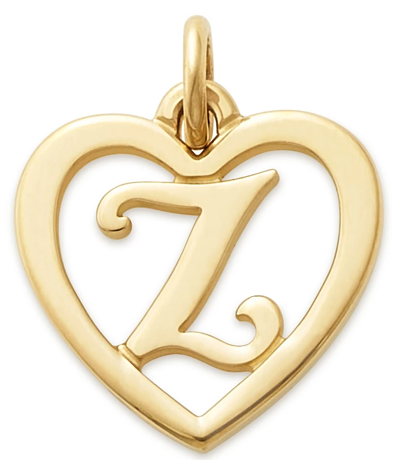 James Avery 14k Gold Heart Script Initial Charm