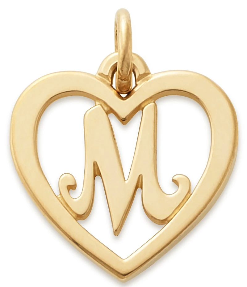 James Avery 14k Gold Heart Script Initial Charm