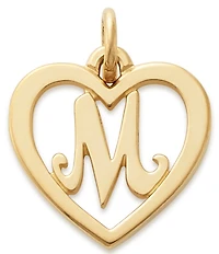 James Avery 14k Gold Heart Script Initial Charm