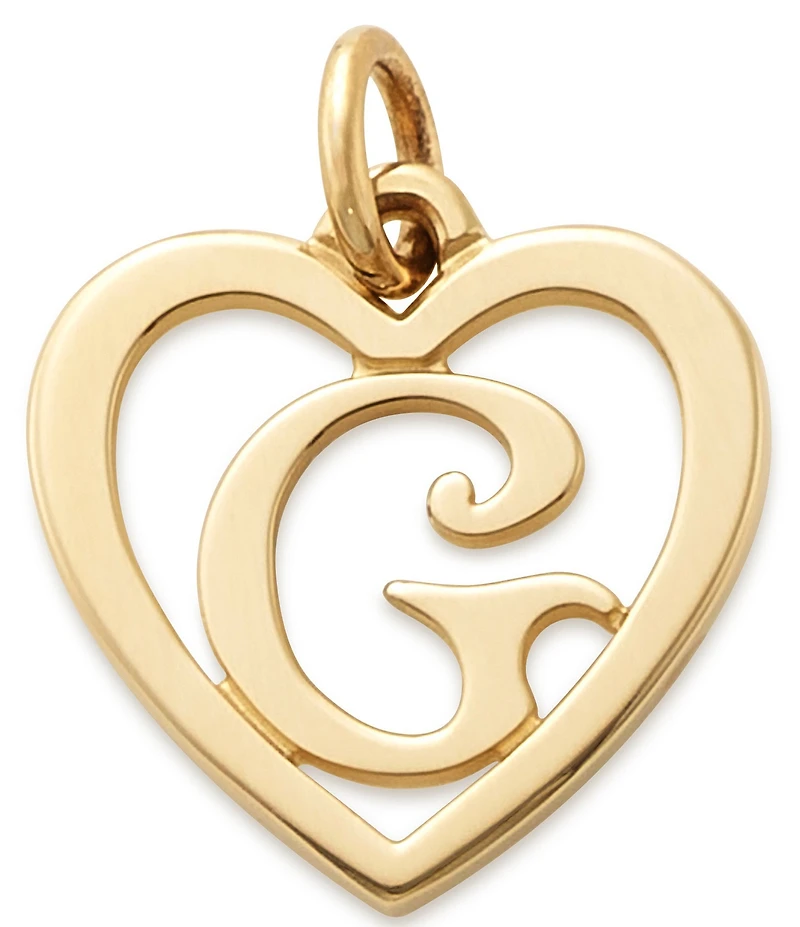 James Avery 14k Gold Heart Script Initial Charm