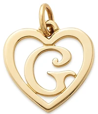 James Avery 14k Gold Heart Script Initial Charm