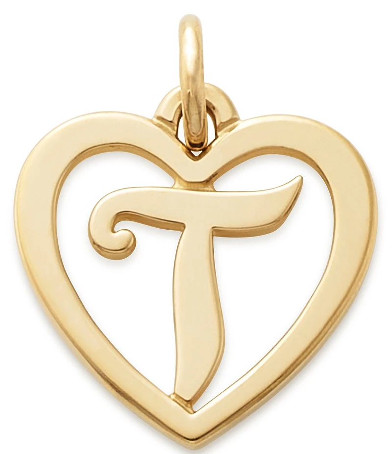 James Avery 14k Gold Heart Script Initial Charm