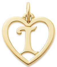 James Avery 14k Gold Heart Script Initial Charm