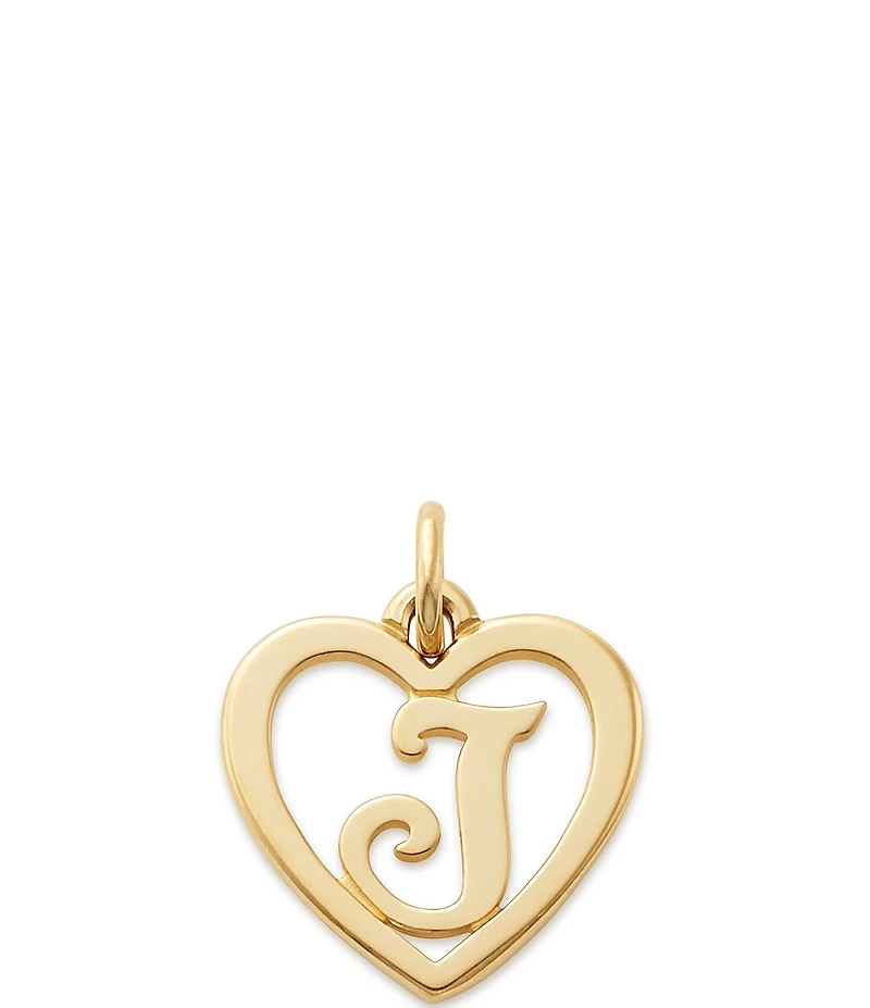 James Avery 14k Gold Heart Script Initial Charm