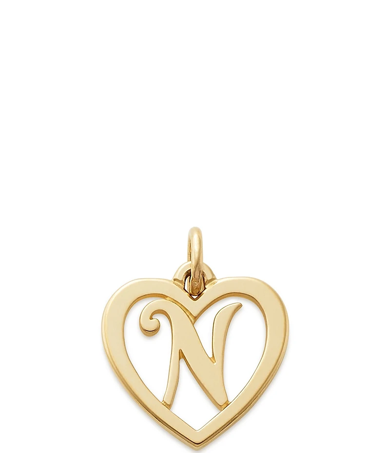 James Avery 14k Gold Heart Script Initial Charm