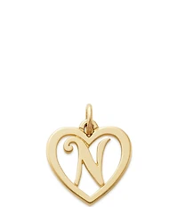 James Avery 14k Gold Heart Script Initial Charm