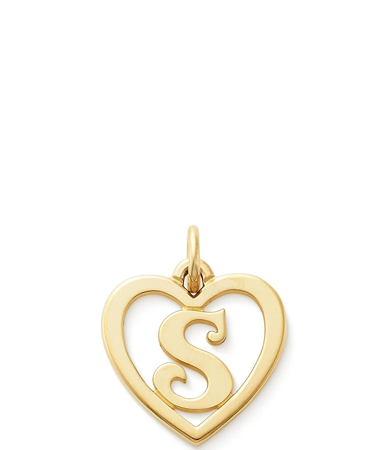 James Avery 14k Gold Heart Script Initial Charm