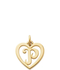 James Avery 14k Gold Heart Script Initial Charm