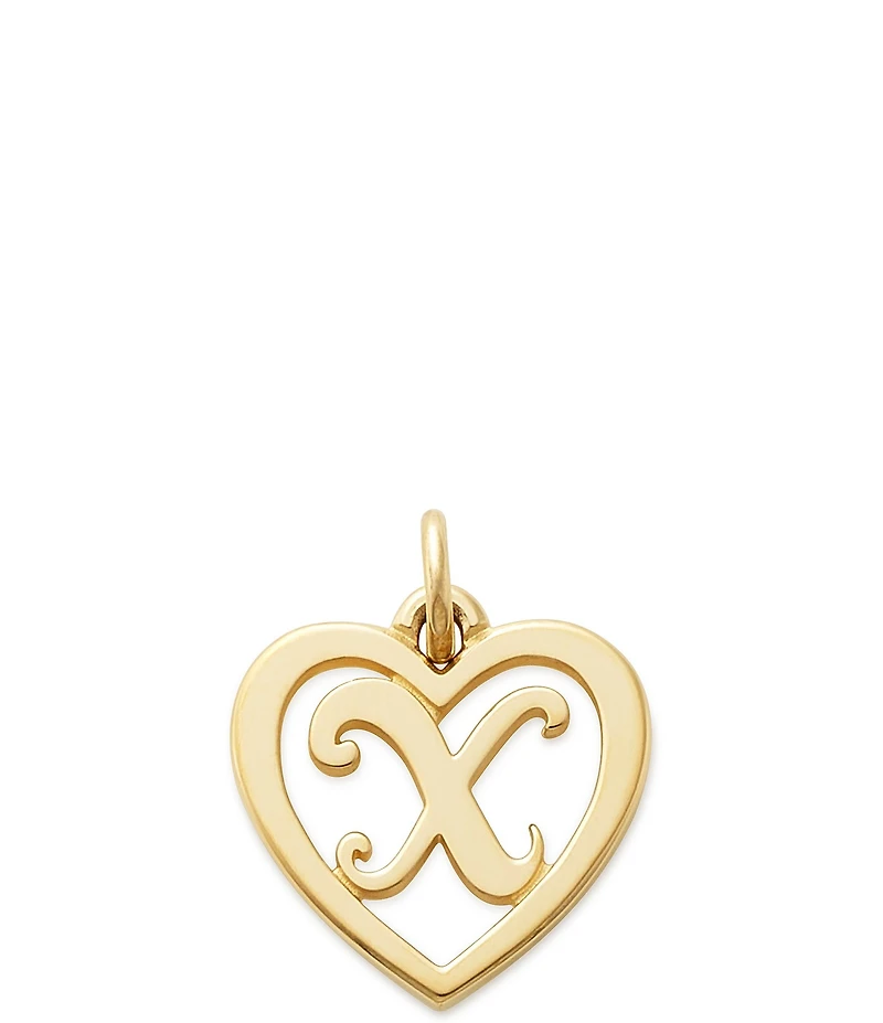 James Avery 14k Gold Heart Script Initial Charm