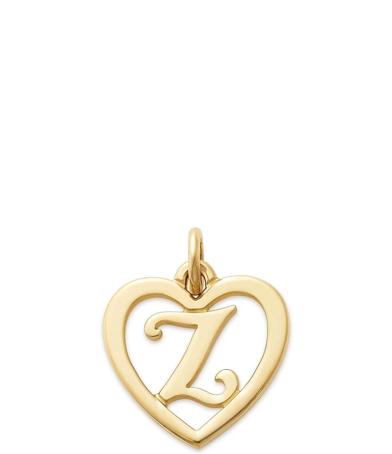 James Avery 14k Gold Heart Script Initial Charm